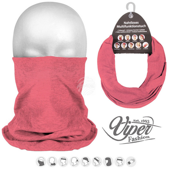 Viper Fashion 9in1 Multipurpose Microfiber Tube Scarf, Pink
